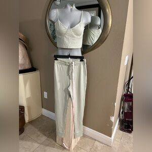 Oh Polly Light Green Lounge Set crop top leggings medium large